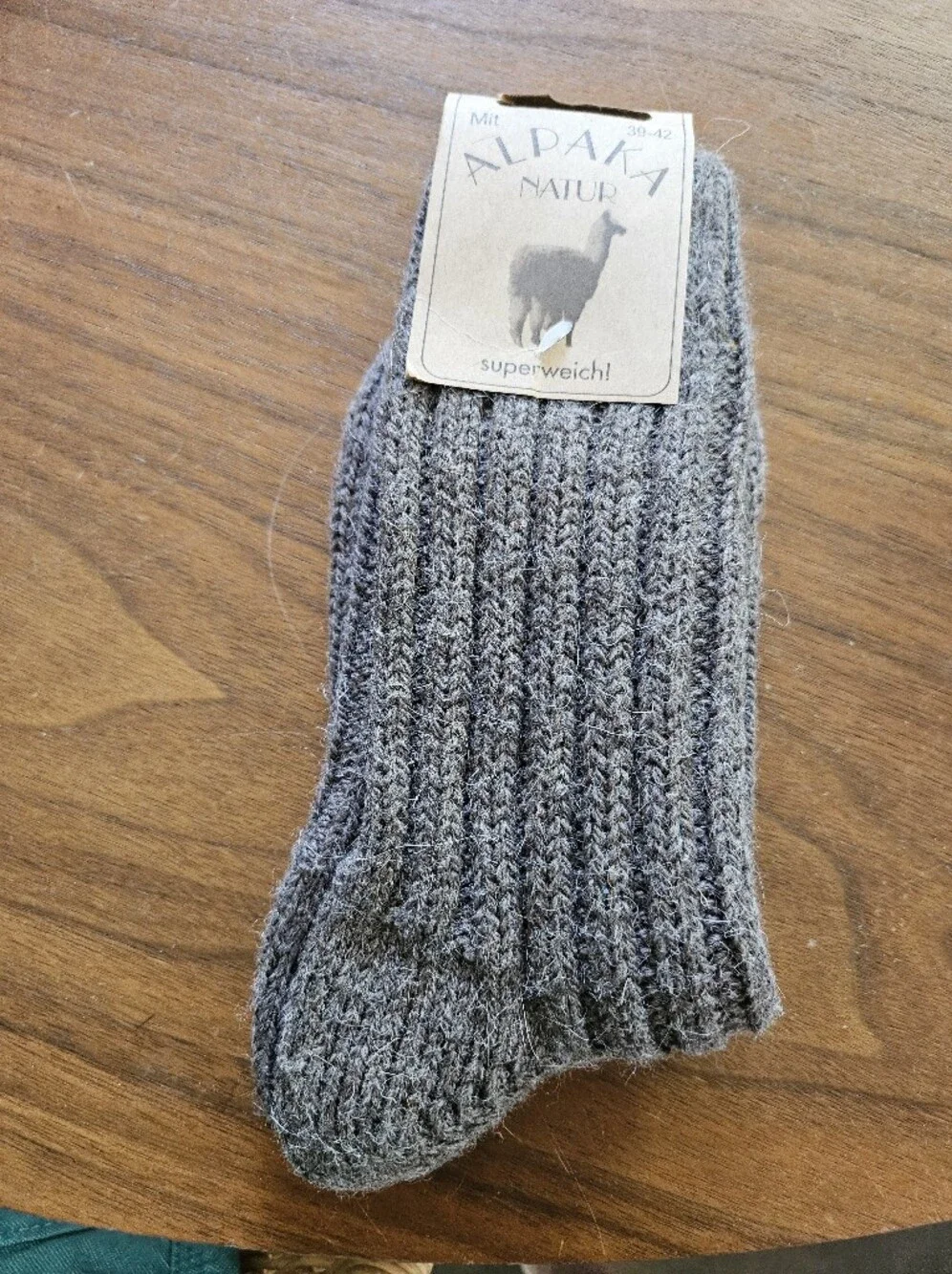 New W Tags Alpaca Cozy Ribbed Women's Sock in Heather Brown 39-42